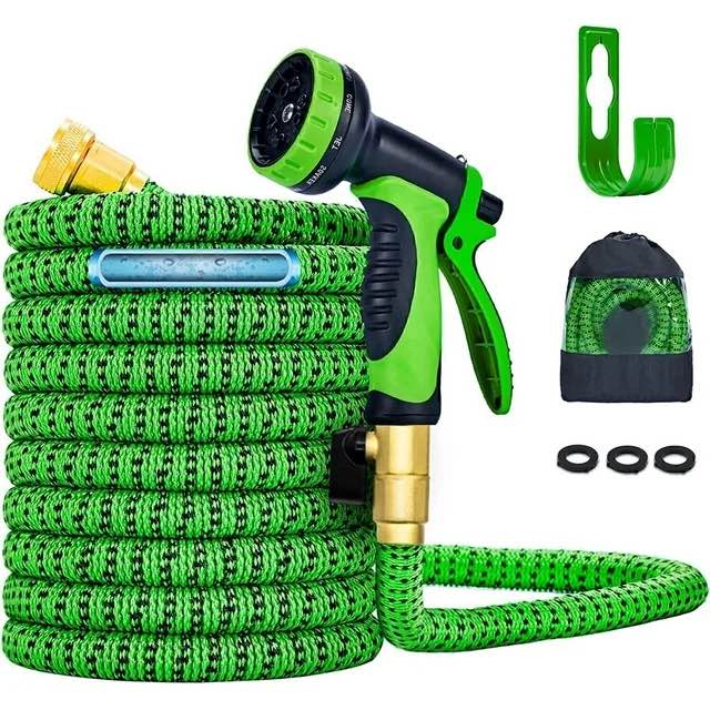 Home Flexible Expandable Garden Hose 25 FT Green