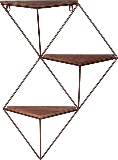 (Similar image) Patton Wall Decor Three Step Gold and White Geometric Triangle Wall Shelf