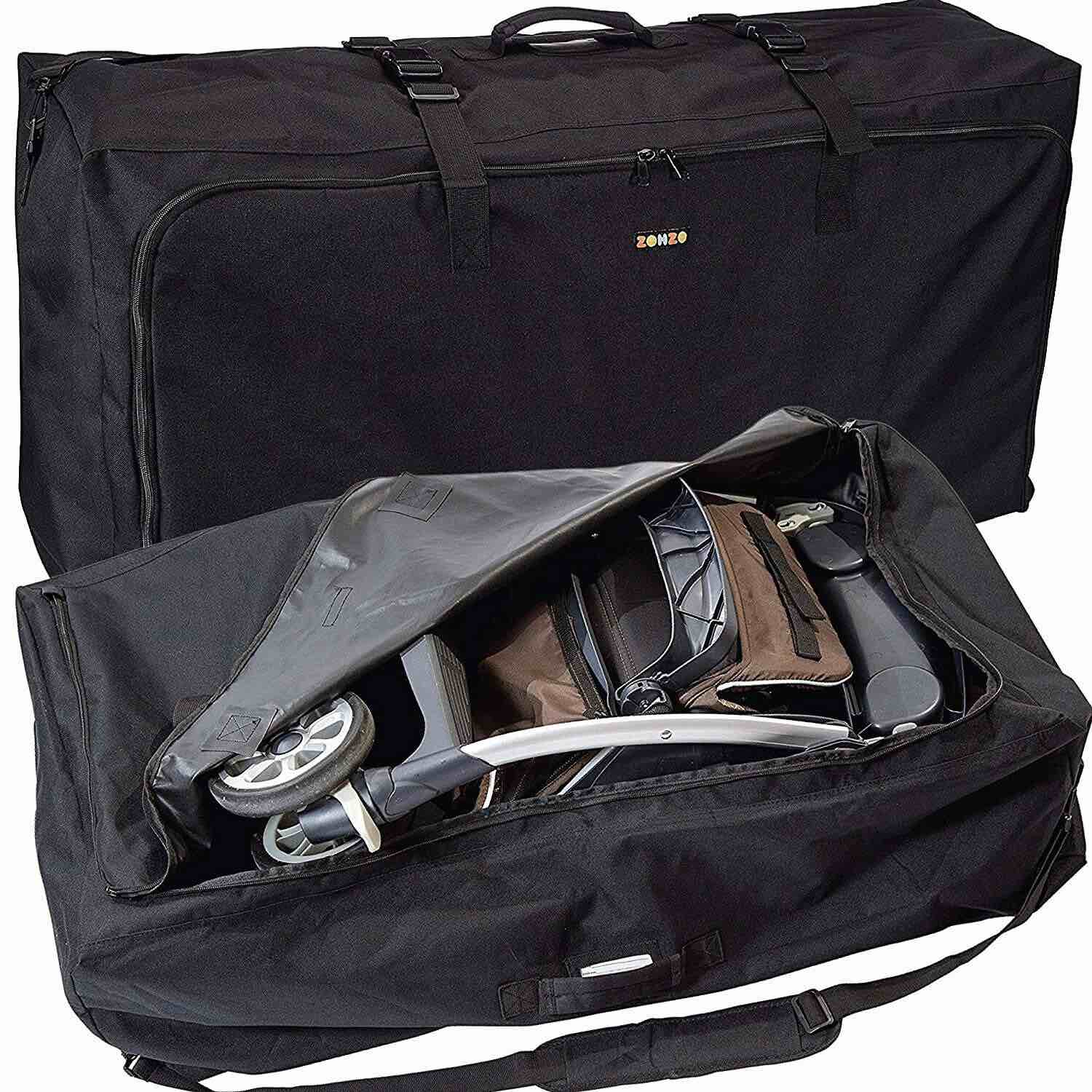 Zohzo Stroller Travel Bag | Black | Standard/Double | 41x21x13.5 Inch | Free...