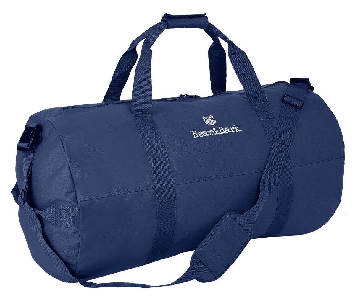 Bear & Bark Large Blue Duffle Bag 46”x 20” Canvas Military/Army Cargo Style