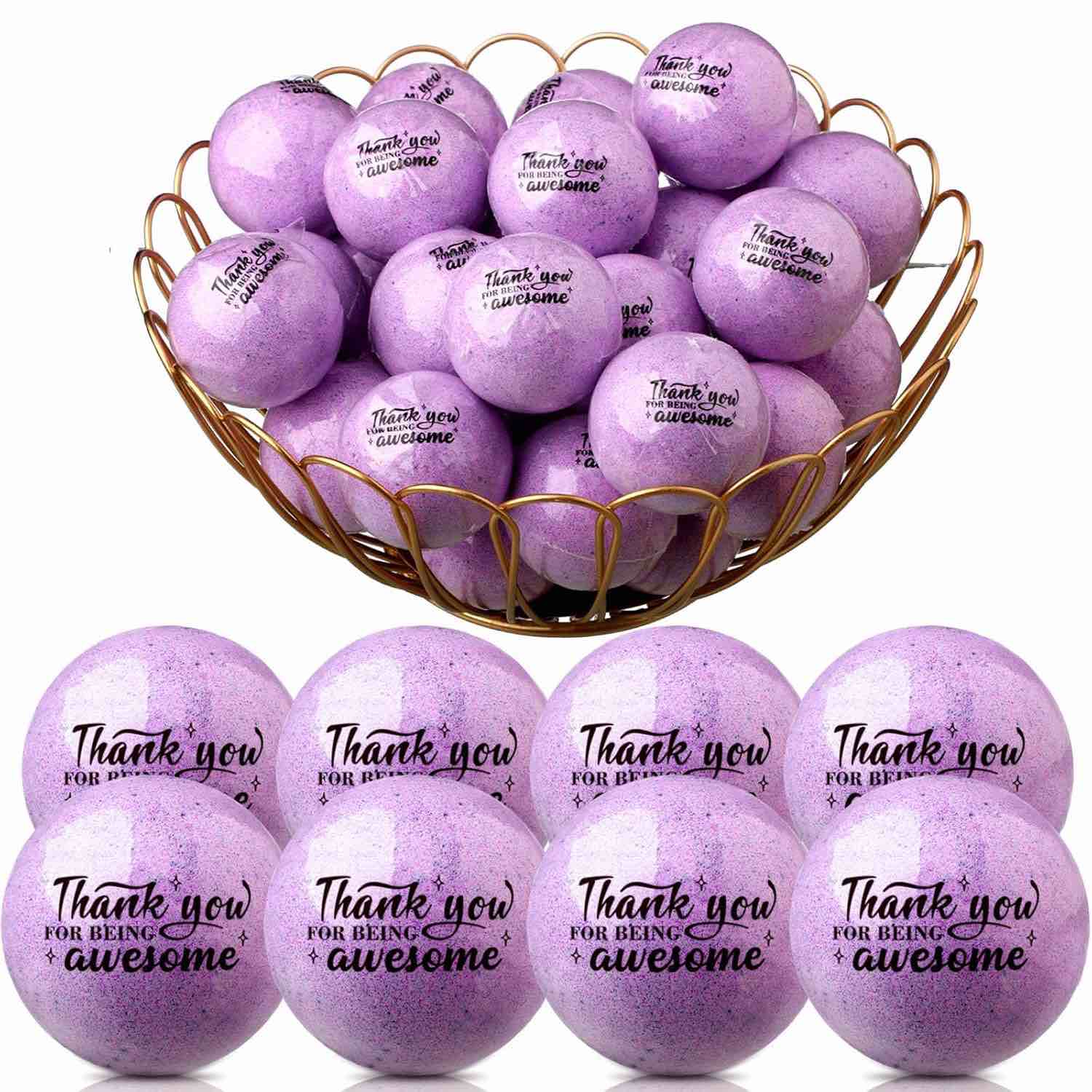 Demissle 30 Pcs Christmas Gifts Bulk for Women Employee Appreciation Gifts Lavender Bath Bombs Gifts Inspirational Thank You Gifts for Coworker Teacher Volunteer Nurse Team, 2.1 oz Each