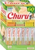 Best By (11/26/2025)) INABA Churu Cat Treats, Grain-Free, Lickable, Squeezable Creamy Pure Cat Treat/Topper with Vitamin E & Taurine, 0.5 Ounces Each, 60 Tubes, Chicken Variety Box