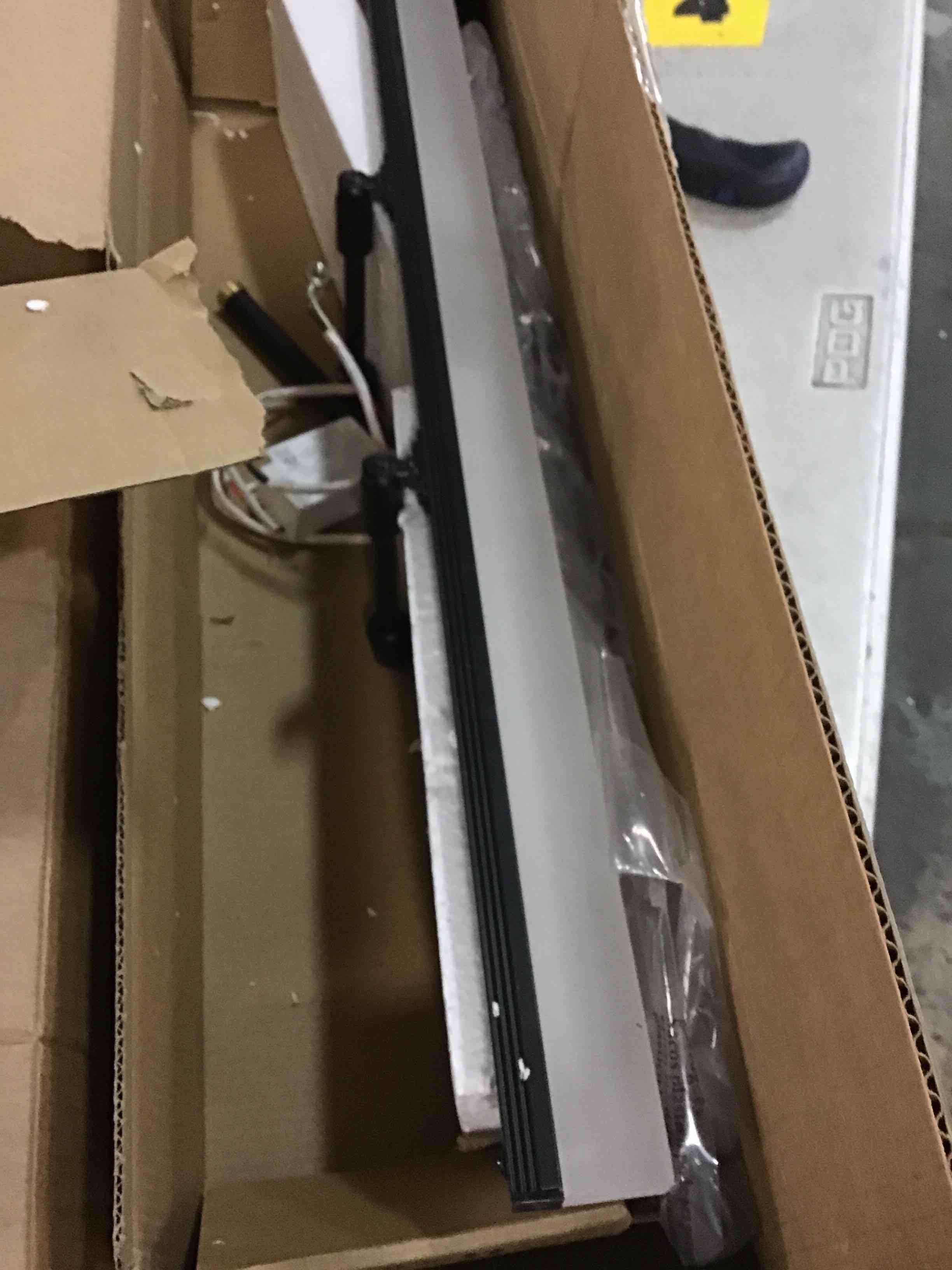 Condition photo showing As Is for Aipsun 23.6inch Modern LED Bathroom Lighting Fixtures Black Vanity Light Fixtures Bathroom Vanity Lighting Fixtures Bar Vanity Light 5500K