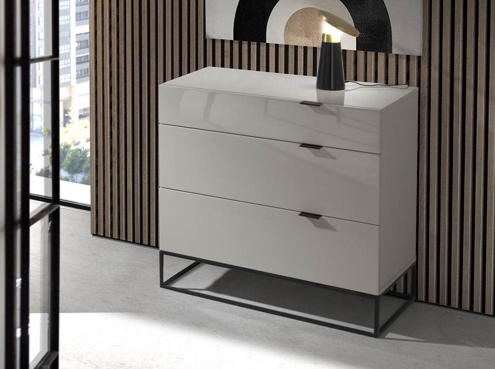 CP1406C-HA PEARL GRAY WOODEN CHEST OF DRAWERS AND STEEL(incomplete)