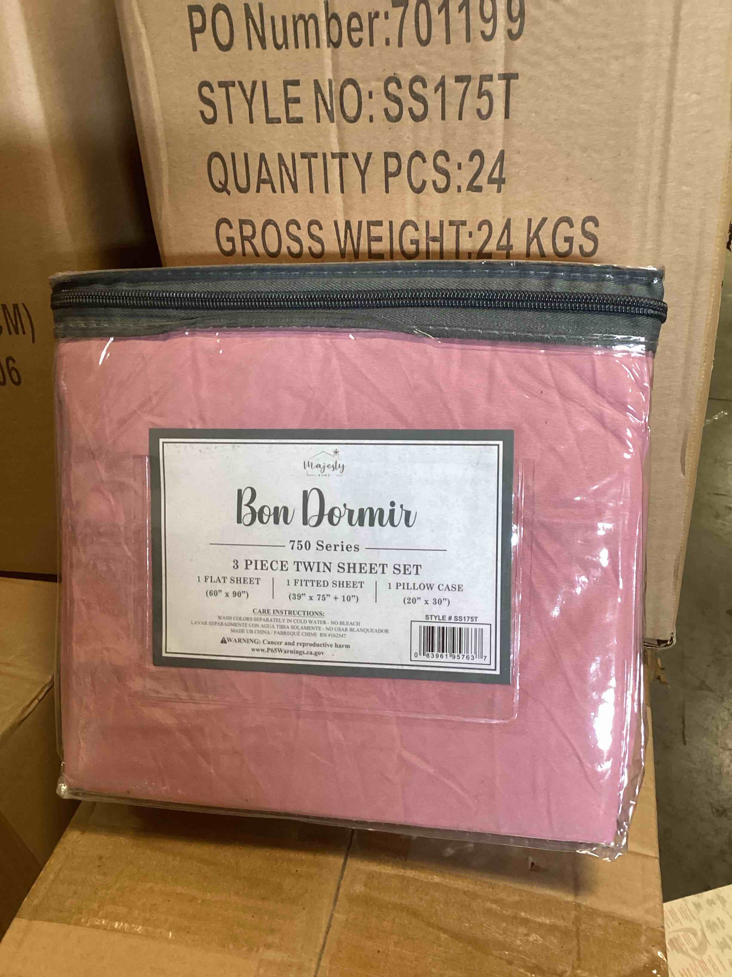 bon dormir 750 series three-piece twin sheet set