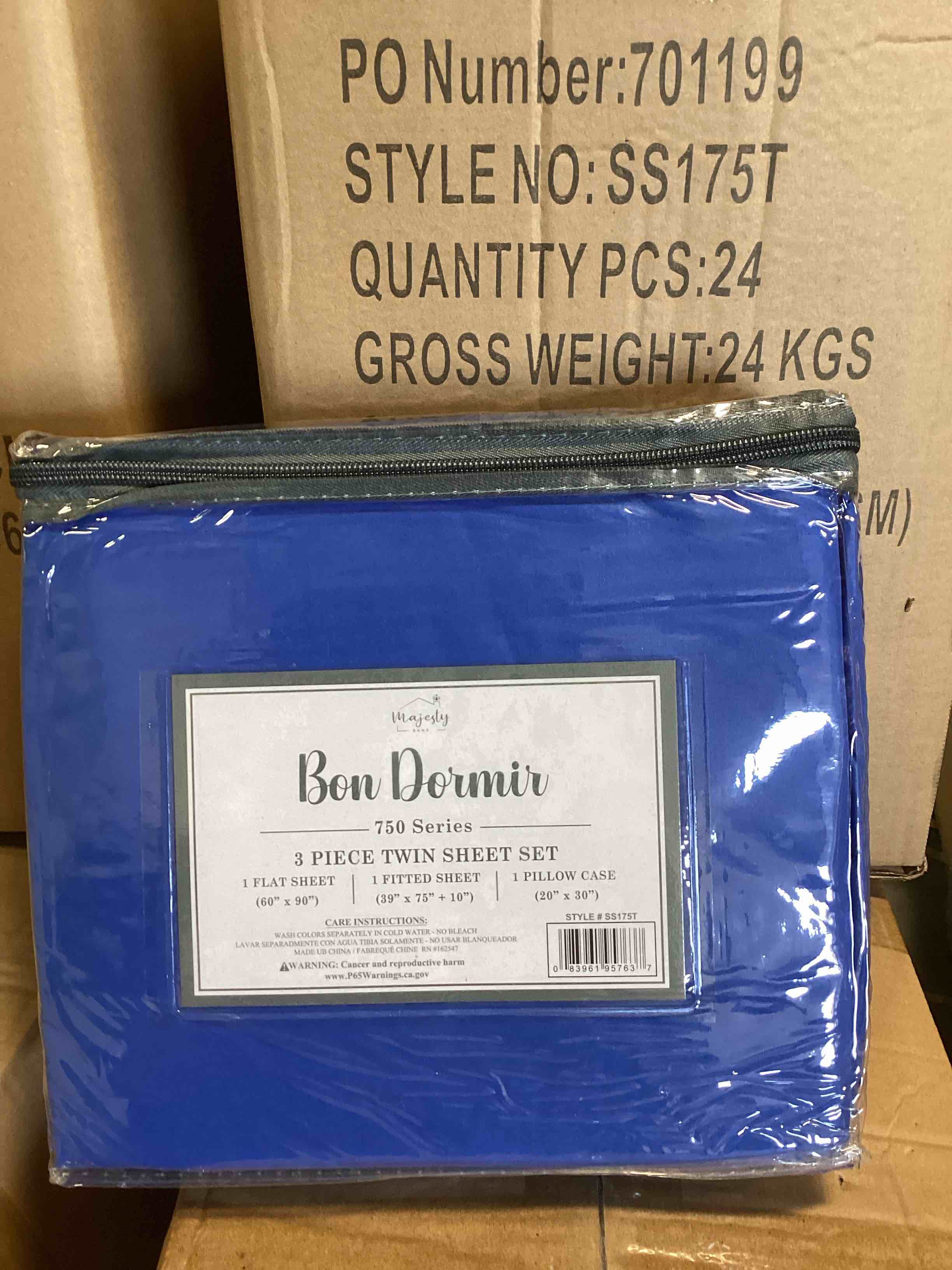 bon dormir 750 series three-piece twin sheet set