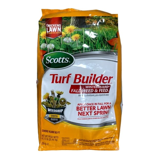 Scotts Turf Builder Winterguard Fall Weed and Feed Covers 16,000 Sqft, 