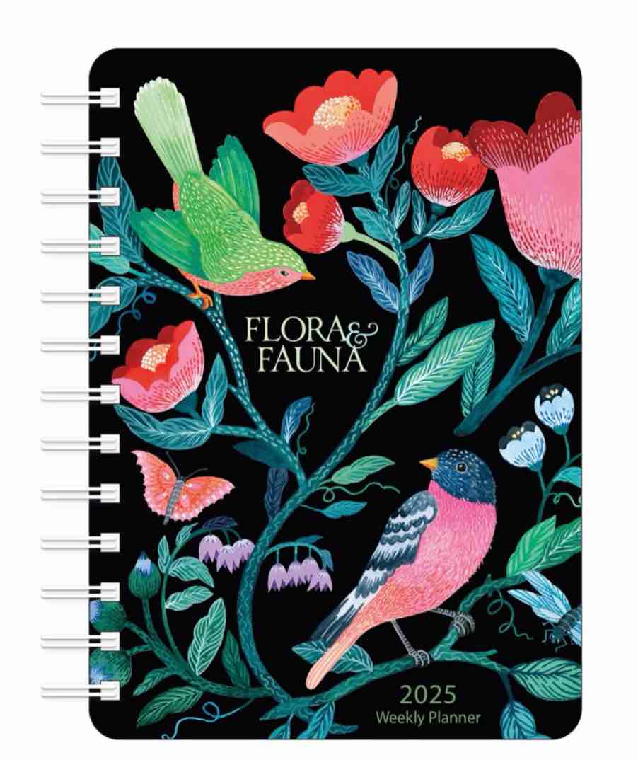 2025 Flora & Fauna 12-Month Weekly Planner, Spiral Bound