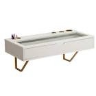 ALIMORDEN Floating Shelf with Drawer,Floating Drawer for Bathroom, White Wall Mounted Desk,Pull Out Drawer, 31 inch Surface, Floating Wall Desk, Hanging Desk, White