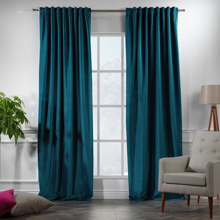 100% Blackout Matte Velvet Extra Wide & Extra Long Custom Made Decorative Single Panel (52” x 84”)