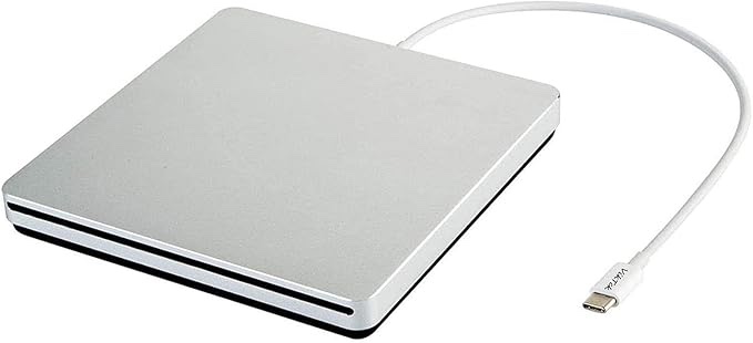 VikTck USB-C Superdrive External DVD/CD Reader and DVD/CD Burner for Apple--MacBook Air/Pro/iMac/Mini/MacBook Pro/ASUS /ASUS/DELL Latitude with USB-C Port Plug and Play(Silver)