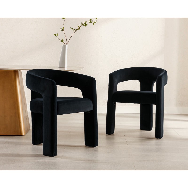 Modern Dining Chairs Barrel Dining Chair Upholstered Dining Room Chair with Arm Comfy Accent Side Chair for Dining Room/Living Room (1 Chair Only)