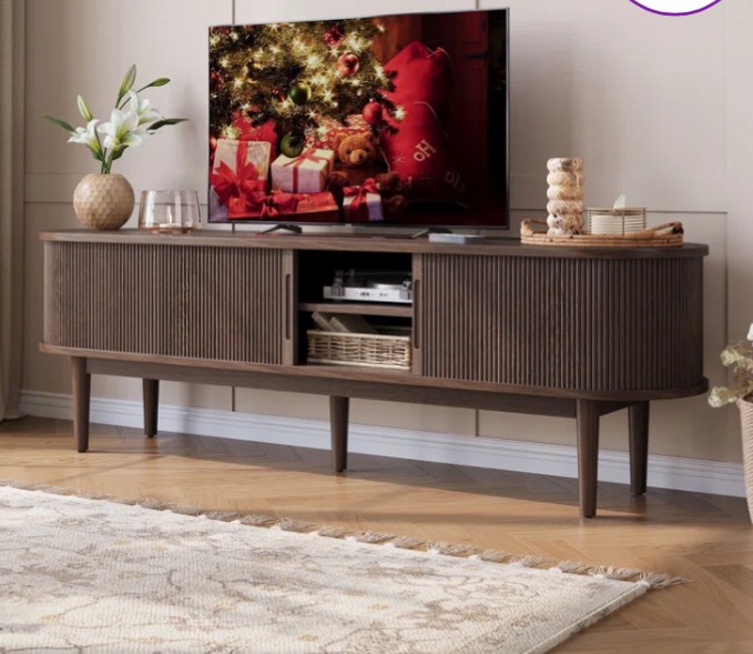 Leathia TV Stand For Tvs Up To 75" box 2 of 2 only, smoked oak