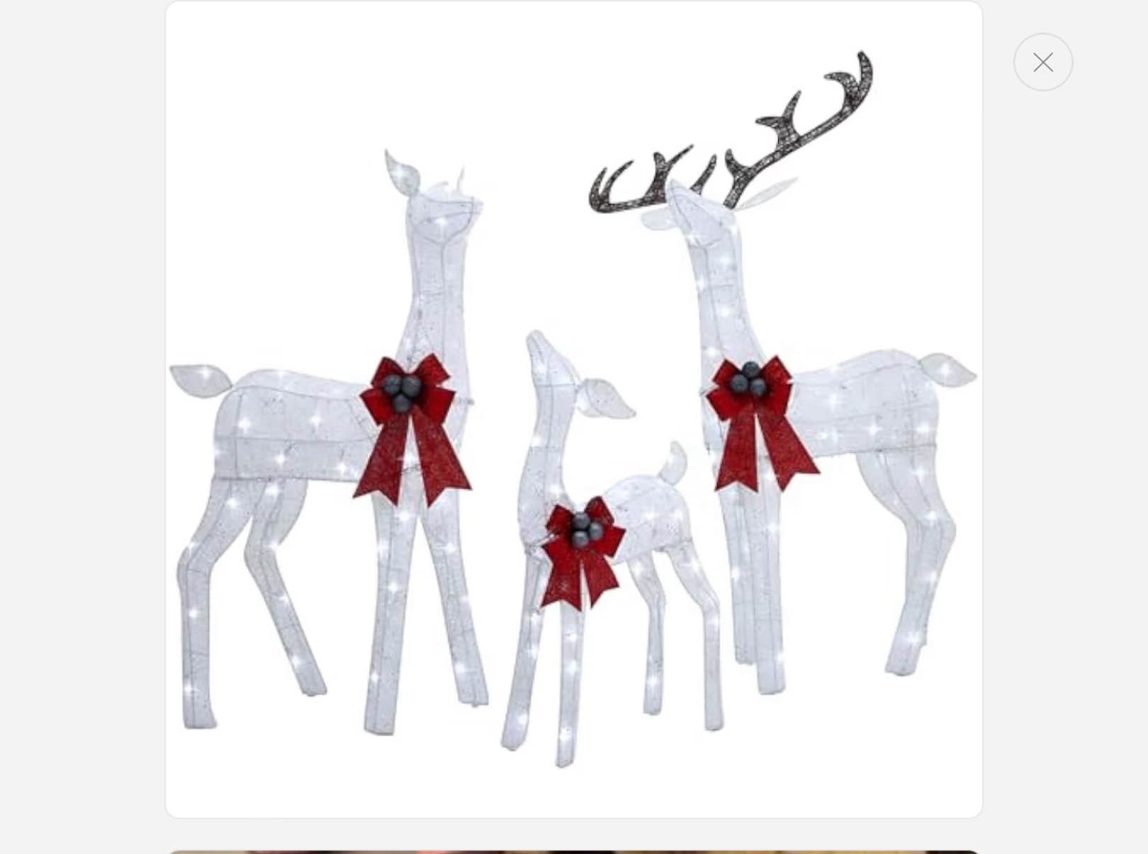 Gllabel 3 Piece Large Lighted Christmas Deer Family Set with Bell Bows - 57 in Buck, 47 in Doe & 29 in Fawn?Outdoor Holiday Yard Decorations