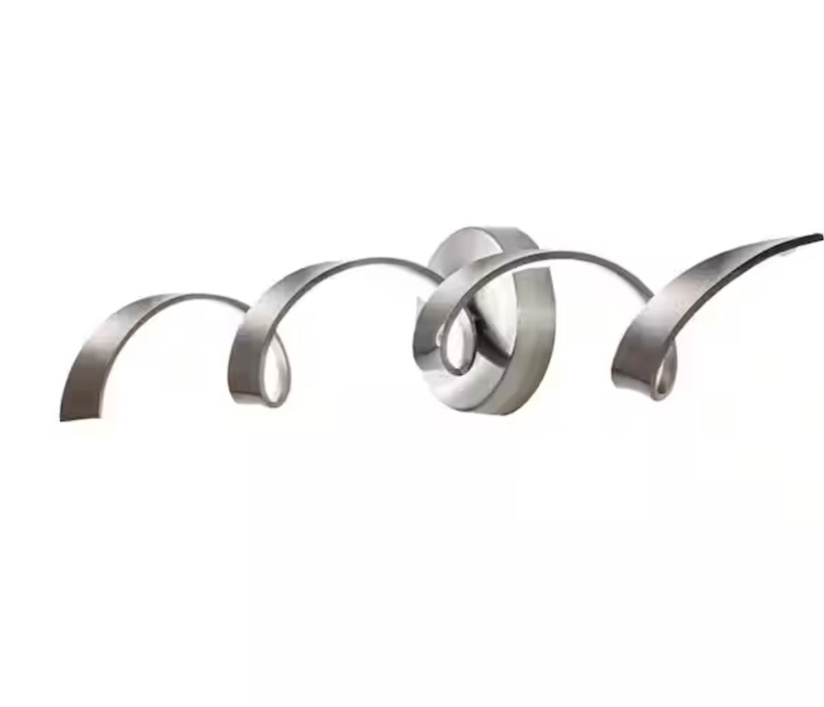 Miron 31.5 in. 1-Light Brushed Nickel Modern LED Vanity Light 20-Watt 6000K Spiral Design Wall Light Fixture