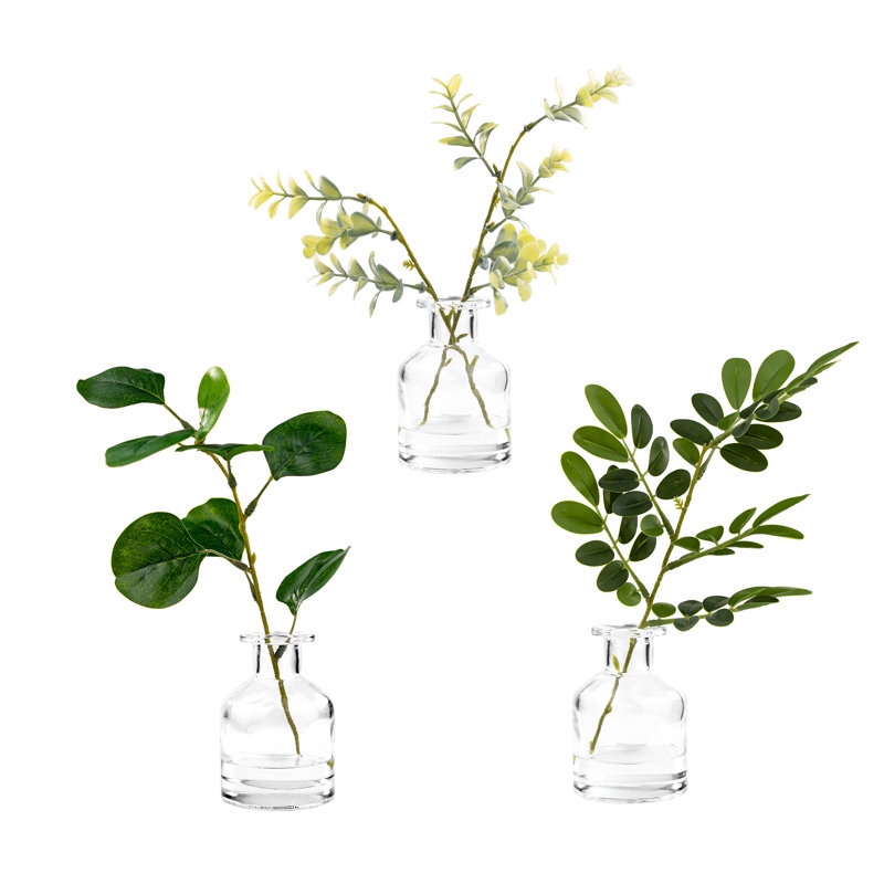 Faux Plants 11'' Faux Plant in Glass Pot (Set of 5)