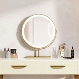 ( Only mirror) JASIWAY Vanity Set Makeup Table with 2 Drawers, Beige