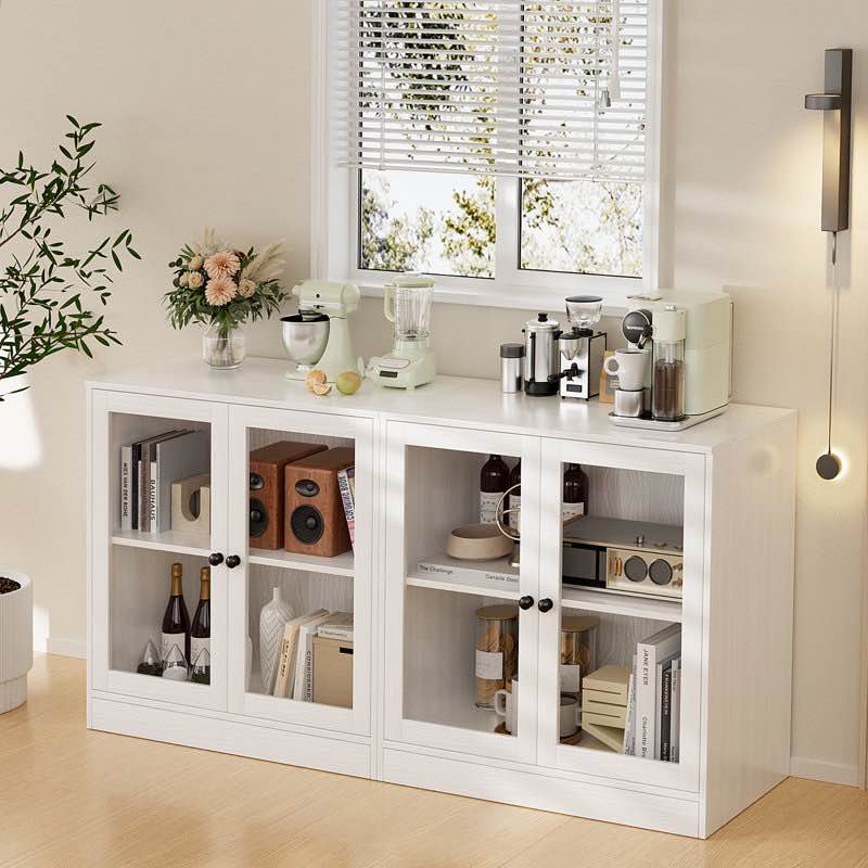 71'' Kitchen Pantry With Bookcases, Farmhouse Wall Unit Tv Stand For Tvs Up To 75"