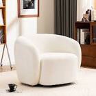 Munehito Upholstered Swivel Accent Chairs, Boucle Swivel Barrel Chair, Arm Chairs for Small Space