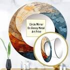 Collaged Spiral - Colorful Abstract Round Mirror Wall Decor Print