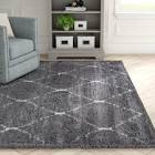 Arthelia Geometric Shag Area Rug in Gray