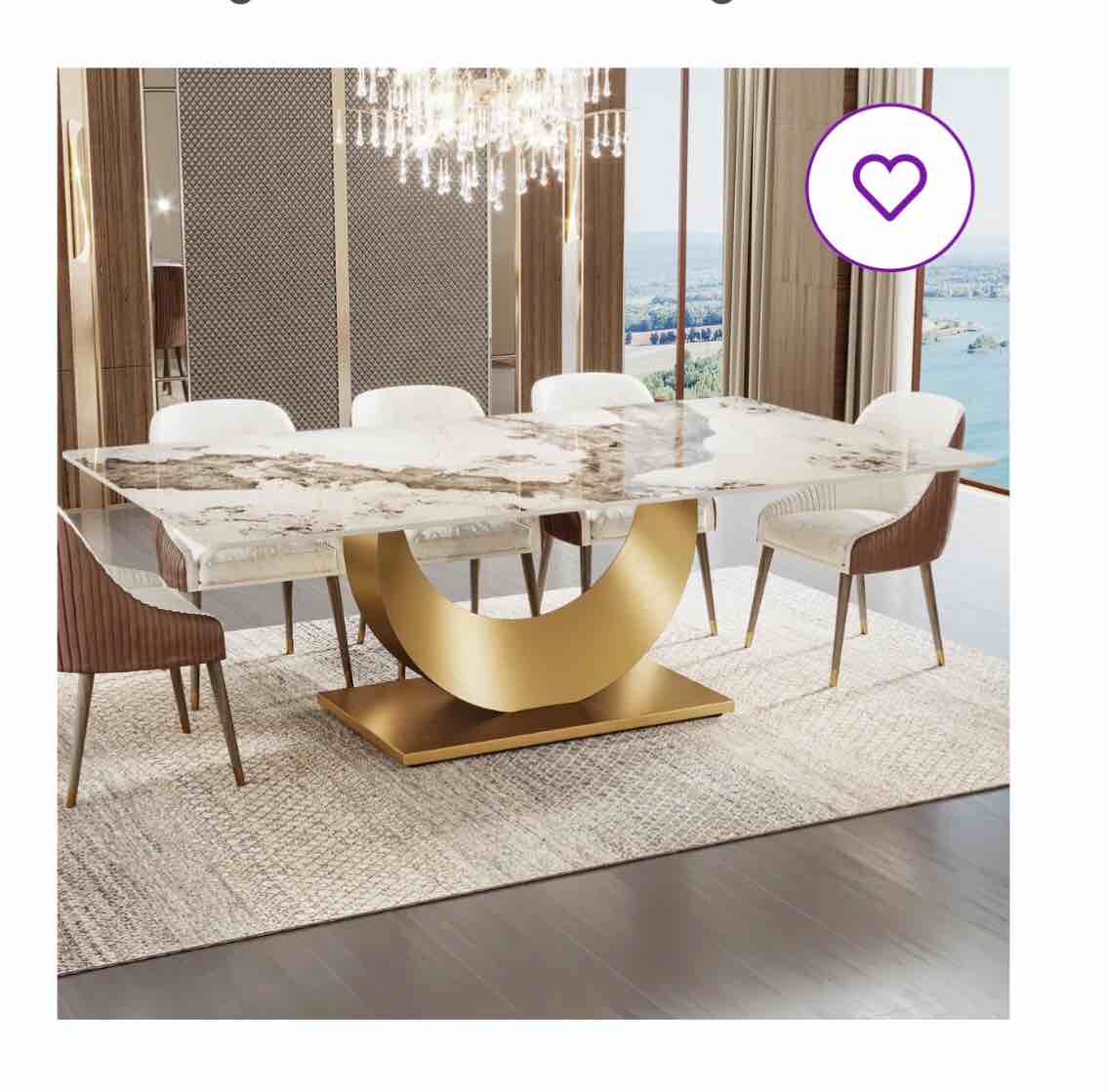 **INCOMPLETE ** missing top*Ayva 78.7" Sintered Stone Dining Table, Stainless Steel Base