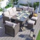 **INCOMPLETE **Goss Rectangular 8 - Person Dining Set with Cushions