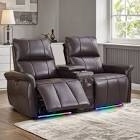similar to stock photo **INCOMPLETE **Power Reclining Loveseat With Charging Ports, LED Lights, Bluetooth Speakers And 2 Cup Holders