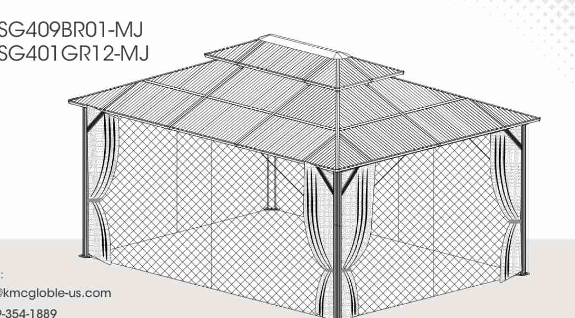 Incomplete * missing boxes *12X16FT POLYCARBONATE DOUBLE ROOF GAZEBO