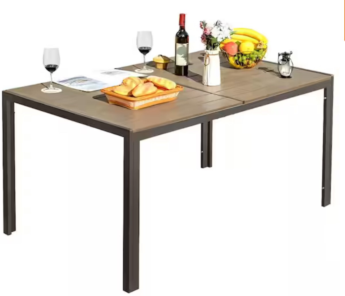 Alfresco 60 in. Bronze Steel Outdoor Dining Table