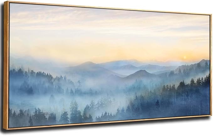 similar to stock photo *Home Decor Mountain Wall ArtBlue Large Framed Artwork for Living Room Bedroom Office Wall Decorations 