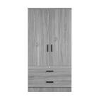 INCOMPLETE * missing box 2*NW108-M-GRY Grace Armoire Wardrobe Cabinet with Mirror & Drawers&#44; Gray