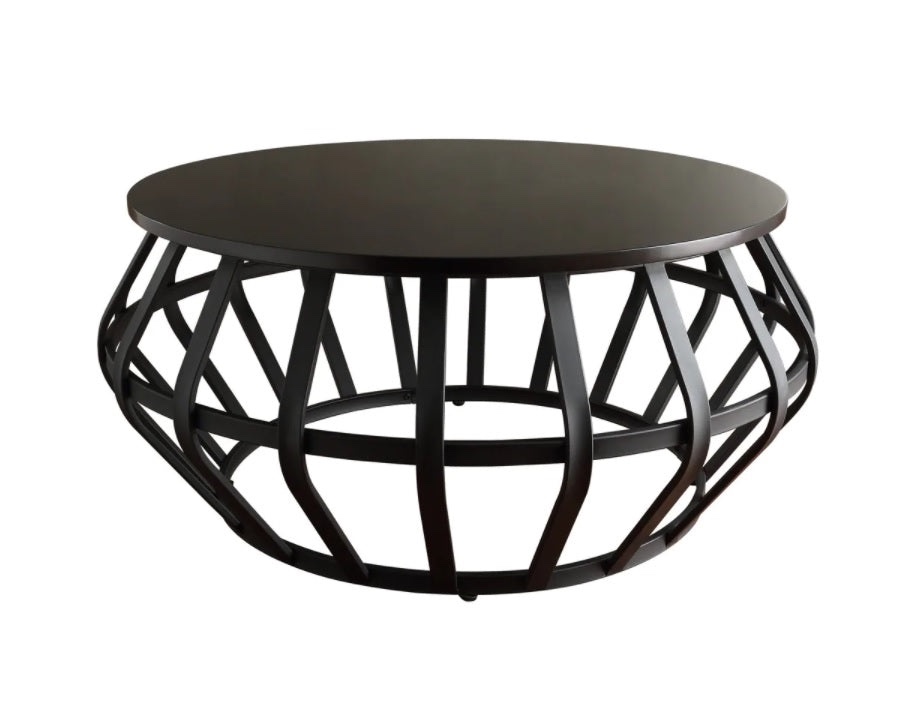 INCOMPLETE* missing top*Metal Frame Round Cage Slate Accent Coffee Table