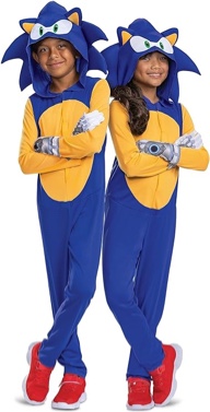 Disguise Sonic Costumes for Kids, Official Sonic Prime Character Hooded Jumpsuits