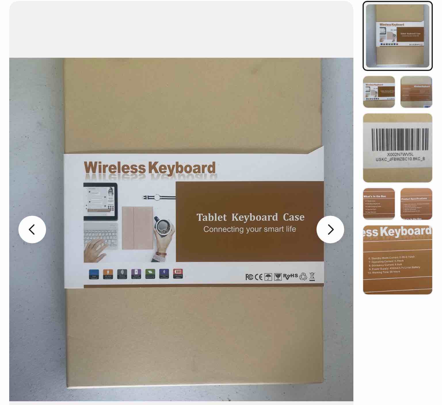 Li-ion Battery Operated Wireless Keyboard And Tablet Case With Charging Cable