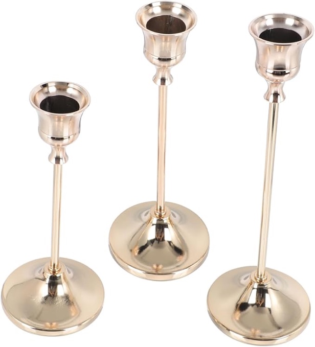 6 PCs iron Candle Holder Office Desk Decorations Wedding Candle Tapered Candles Antique Candle Holder Candle Stand Gold Decor Taper Candles Pillar Candle Holder Retro Decor Golden