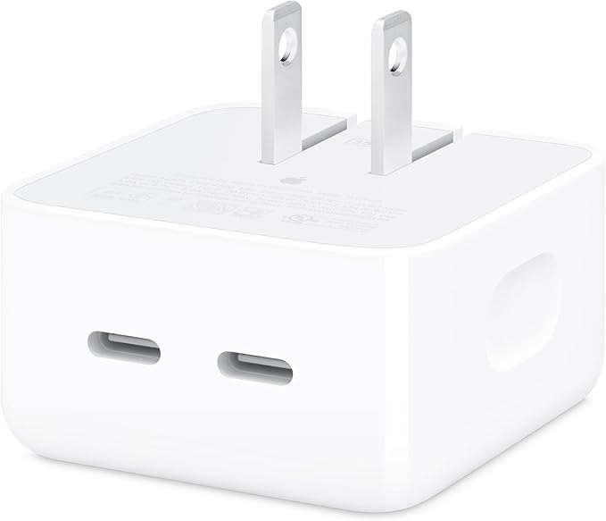 Apple - 35W Dual USB-C Port Compact Power Adapter - White