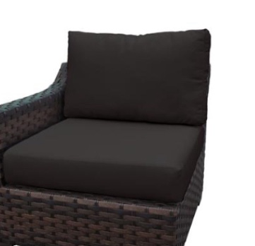 kathy ireland River Brook 2 Piece Wicker Patio Furniture Set 02a in Black
