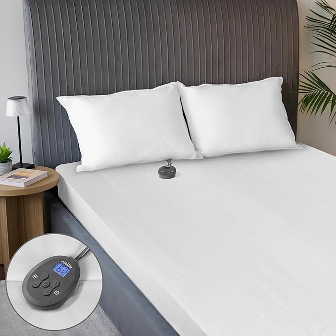 Sunbeam Electric Restful Quilted Heated Mattress Pad, 12 Heat Settings, 12-Hour Selectable Auto Shut-Off, Fast Heating, Warming Bed, Soft Extra-Cozy Fabric, (Unknown Size)