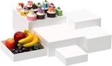6 Pack Acrylic Display Boxes Cube Riser, Food Display Stands for Party Buffet Risers White Cake Stand Acrylic Square Food Display Set Dessert Table Display Nesting Riser Jewelry Display Holder