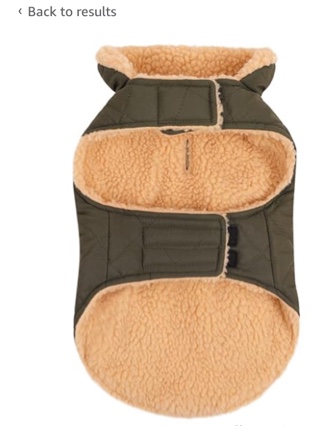 Queenmore Warm Dog Coat, Cold Weather Puffer Dog Coat, Quilting Winter Dog Jacket Ultra Thick Plush Lining with Storage Pockets (Green, Small)