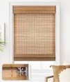 LazBlinds No Tools No Drill Cordless Bamboo Roman Shades, Light Filtering Window Treatment, Roll Up Bamboo Blinds for Window 35'' W x 64'' H, Squirrel