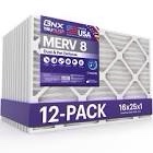 BNX TruFilter 16x25x1 Air Filter MERV 8 (12 Pack) 