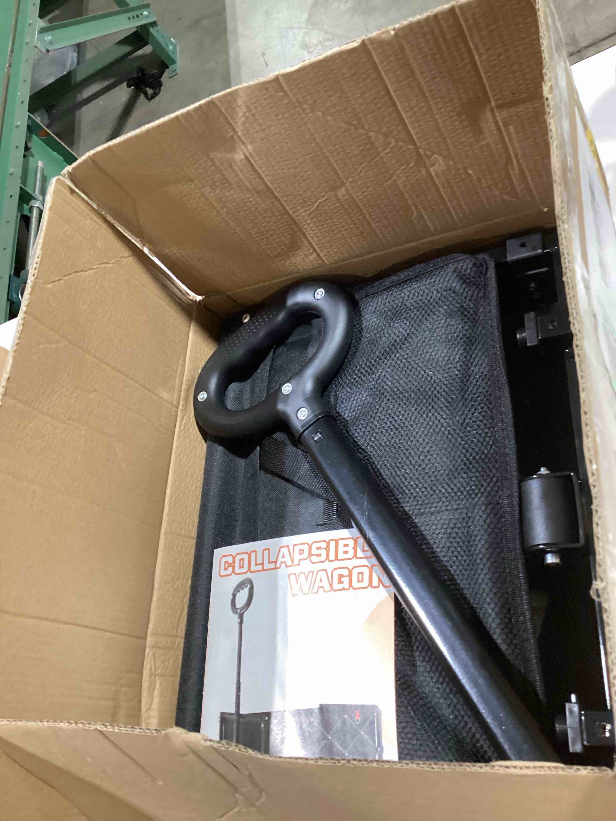 Condition photo showing Good Condition for Wagons Carts Foldable, Lightweight Portable Utility Shopping Cart with Wheels, Folding Grocery Wagon Cart for Grocery, Camping, Shopping, Beach, Garden, Sports Black 100L Black