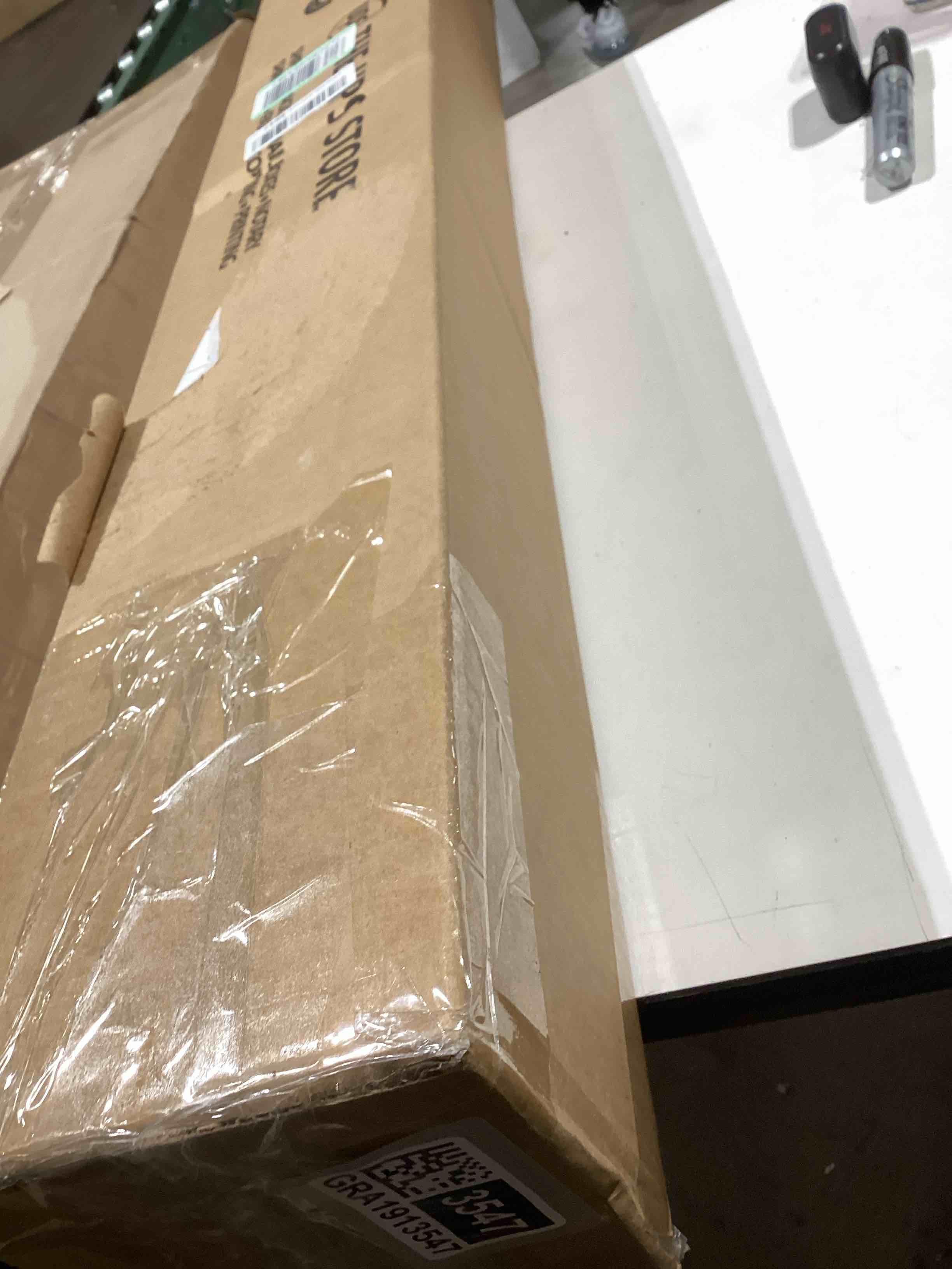 Condition photo showing As Is for HESTIA No Drill Cordless Blackout Roller Shades Screwless Waterproof Shower Window Blinds, Auto-Retraction Easy Install Blind for Bathroom/Kitchen/Office/Exterior, Greige, 26" W x 54" H 26"W x 54"H Greige