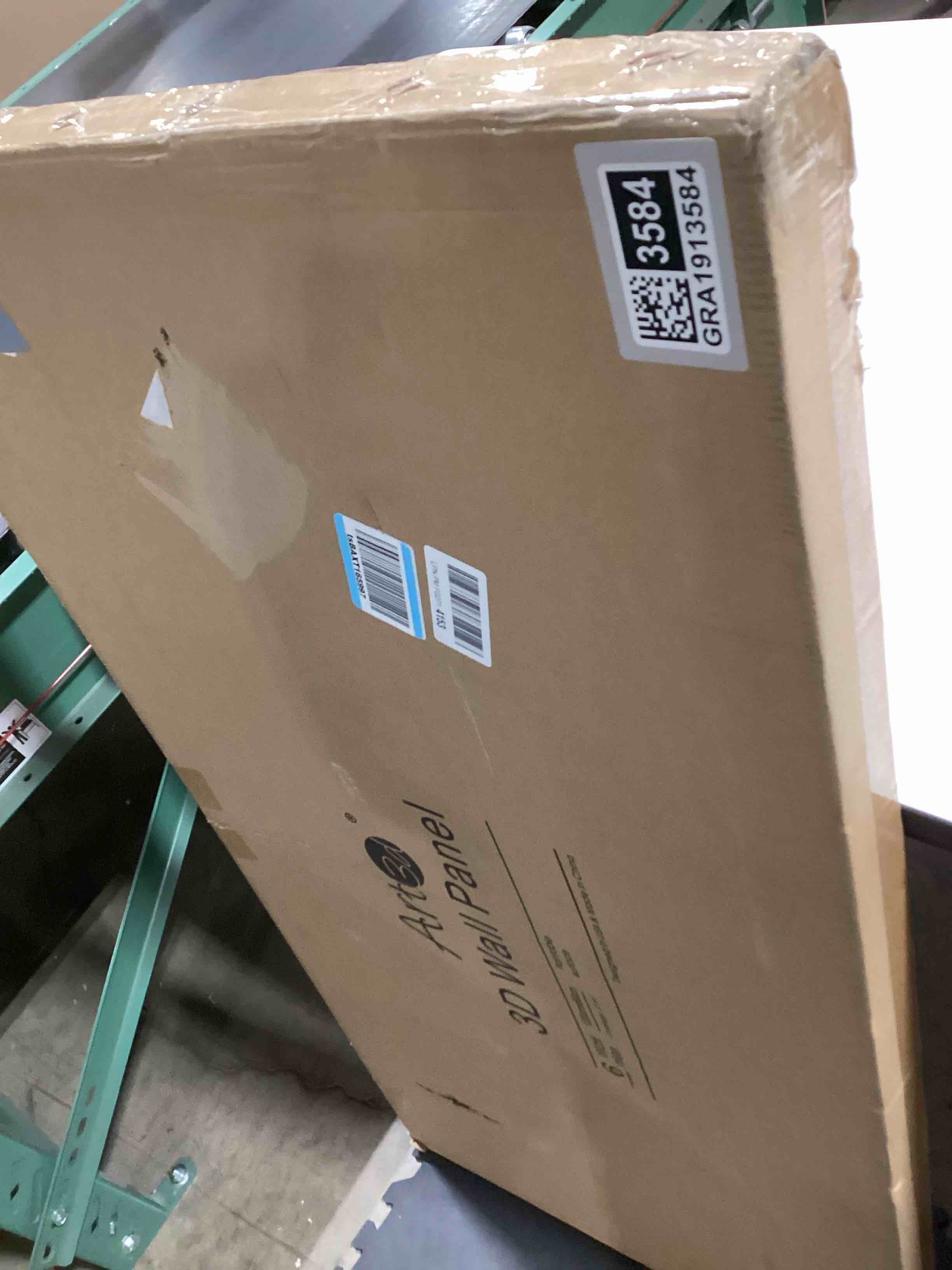 Condition photo showing Good Condition for SIMILAR TO..Art3d Slat Wall Panel, 3D Fluted Textured Panel 12-Tile 19.7 x 19.7in. - Cover 32 Sq.Ft., Black 19.7 x 19.7in. Square - Black 12