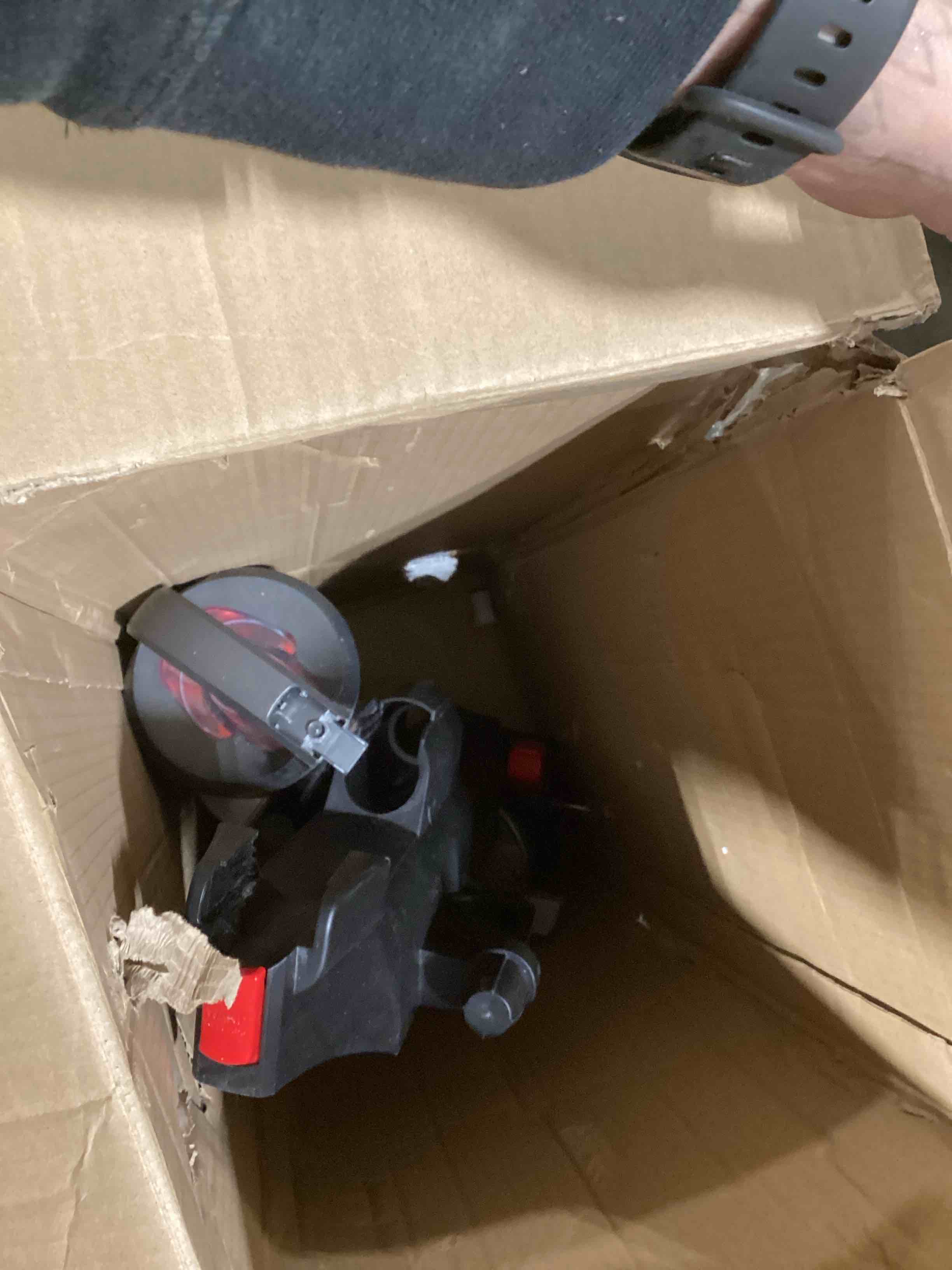 Condition photo showing As Is for Hoover Rewind Pet Upright Bagless Vacuum Cleaner for Carpet and Hard Floors, Automatic Cord Rewind, Above Floor Cleaning Corded Vacuum Cleaners for Home Use