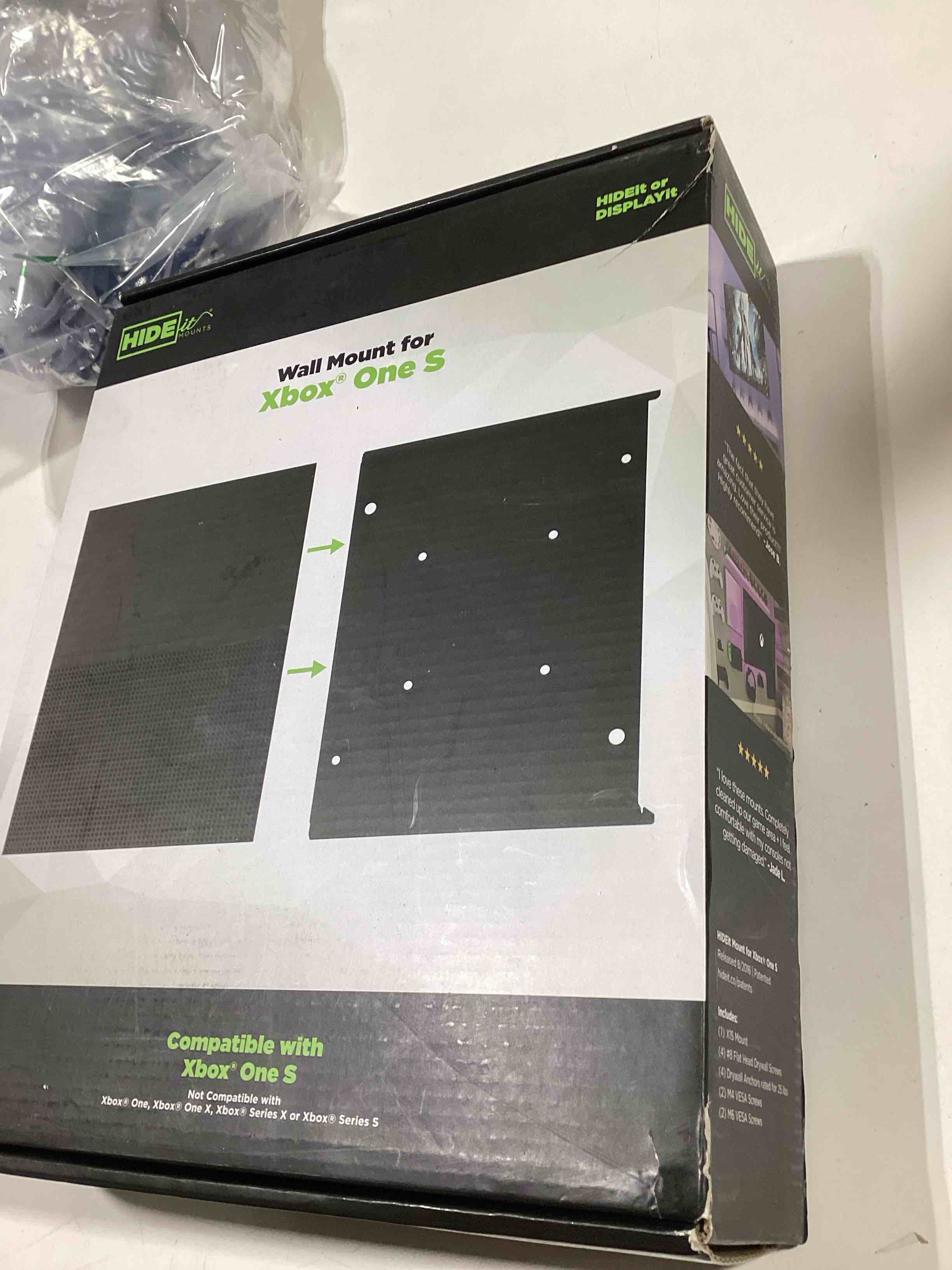 Condition photo showing New/Like New for HIDEit Mounts X1S Wall Mount for Xbox One S - Patented in 2019, Made in USA - Steel Mount for Xbox One S to Safely Store Your Xbox One S on Wall Near or Behind TV Mount Only