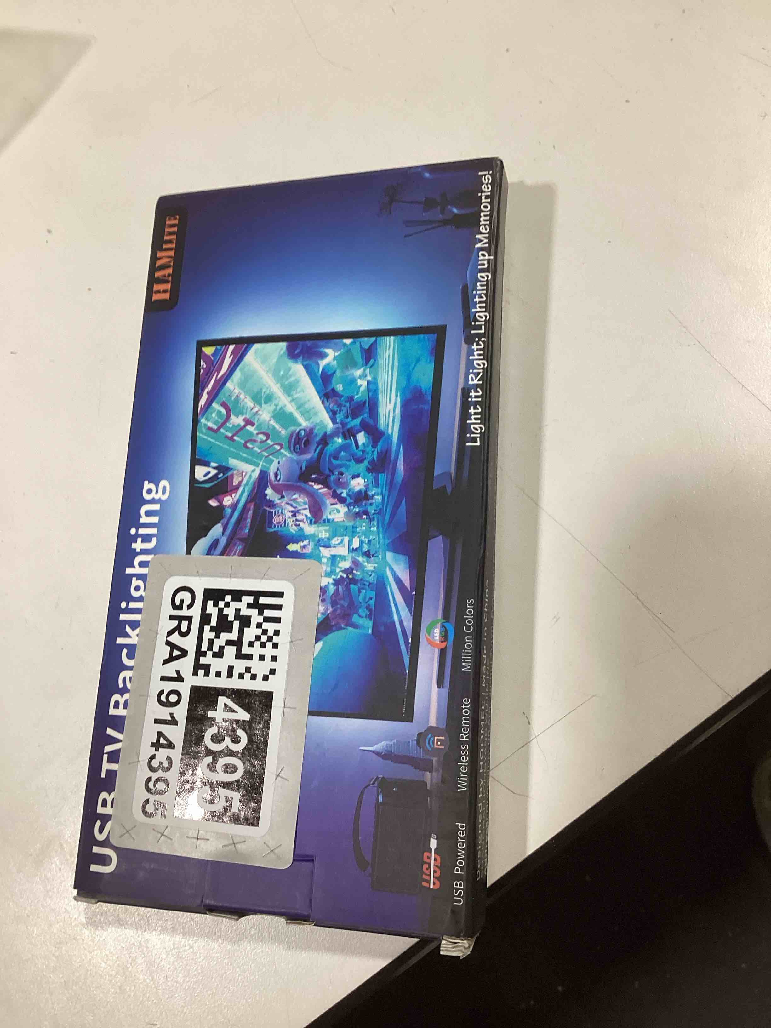 Condition photo showing Good Condition for HAMLITE USB TV Bias Lighting 6500K True White for 50-55inch TV, 11.5ft LED Lighting fixtures for Indoor and Outdoor Lighting Applications Covers 4 Sides of 50-55 Inch TV, TV Light with RF Remote 50-55" TV