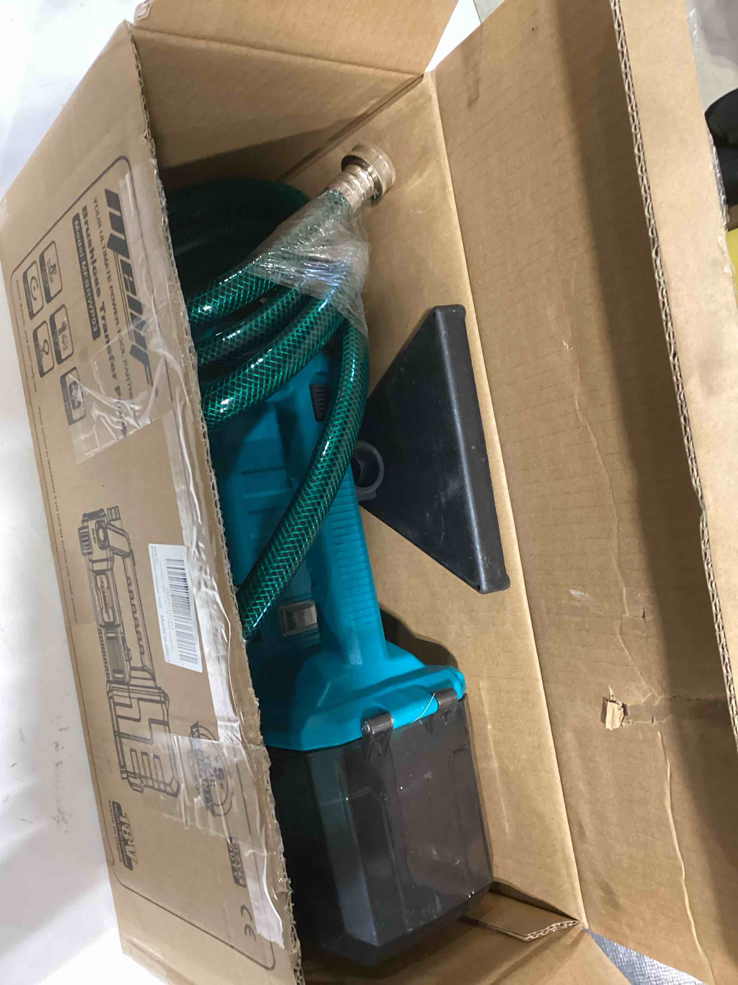 Condition photo showing Good Condition for Cordless Water Transfer Pump Compatible with Makita 18V Battery (Tool Only), 540GPH Brushless Self Priming Pump, Utility Pump for Pool Draining, Pond, Watering Garden Blue